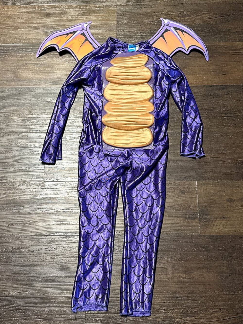 Skylanders Spyro Dragon Costume Kids S 4-6 Purple Wings Halloween Jumpsuit